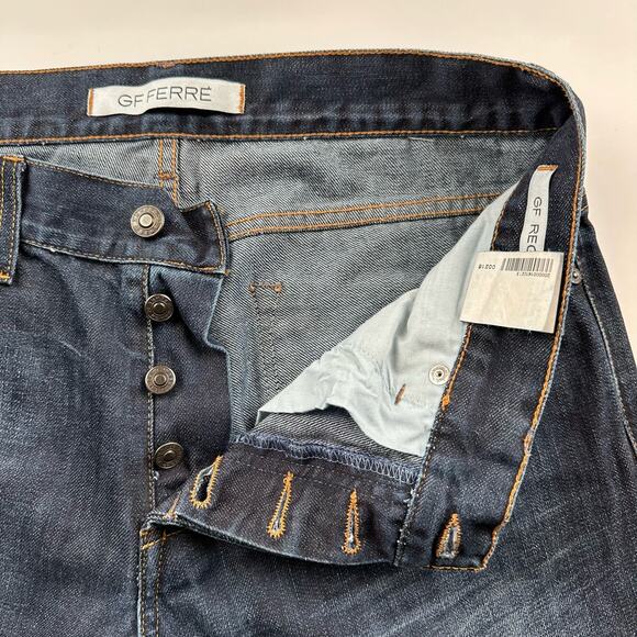 GF Regular Gianfranco Ferre Jeans US 32 IT 46 Blue Denim Regular Straight Jeans - Picture 4 of 16
